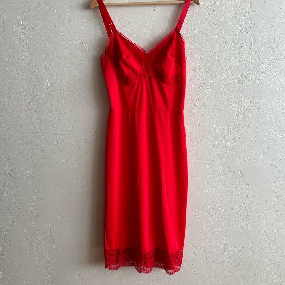 Formfit Rogers Red Lace Lingerie Slip Dress Dark Romantic Coquette
